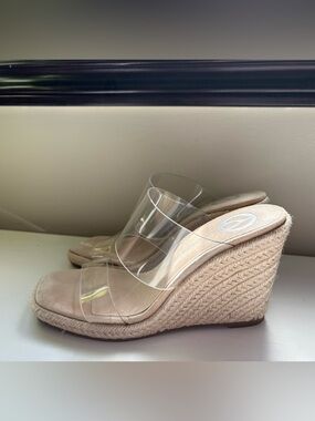 The Wishbone Collection Veronica Clear Vinyl Wedge Sandal